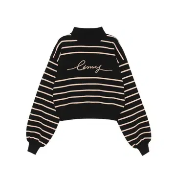 eimy istoire 클래식 eimy 보더 니트 풀오버 블랙