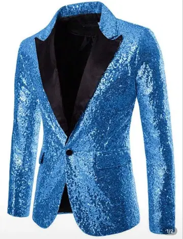 스팽글 자켓 파랑 M 사이즈