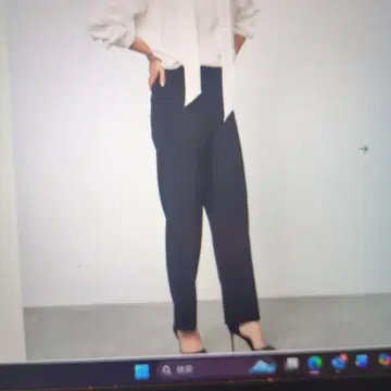 소쥬 스트레치 파인 스트레이트 팬츠 다크 네이비 L