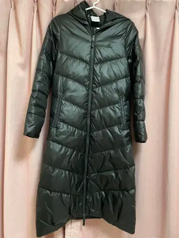 adidas 후드 부착 롱 다운 자켓