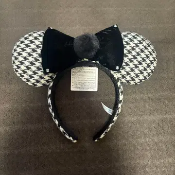 디즈니 머리띠 미니 하운드투스 체크 패턴 리본