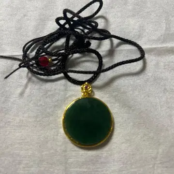 화전옥 벽옥 펜던트 그린 컬러 26.1mm