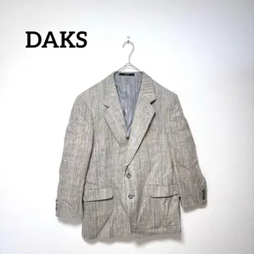 DAKS 닥스 린넨 실크 혼방 테일러드 자켓 글렌체크풍 L 상당