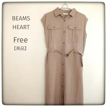 BEAMS HEART 슬리브리스 원피스 베이지 럭셔리 새상품급