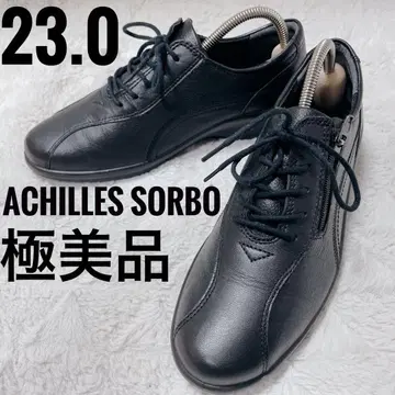 컨디션 최상 아킬레스 솔보 리얼 가죽 블랙 스니커즈 여성용