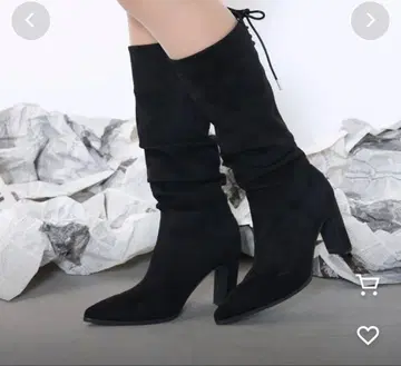 블랙스 스웨이드 롱 부츠