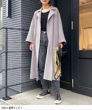 STUNNING LURE 스탠 칼라 오버코트 라이트 그레이 사이즈/2