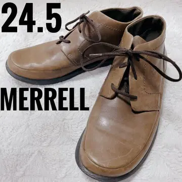 머렐 브라운 처카 부츠 레이스업 리얼 가죽 남성용 스니커즈