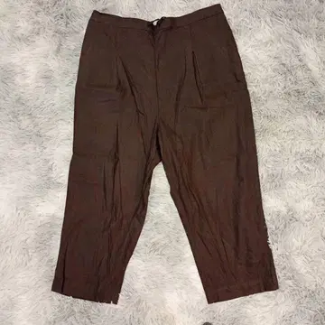 니코앤드 여성용 크롭 팬츠 XL 브라운 린넨