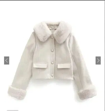 그레일 비쥬 버튼 퍼 숏 기장 코트[kz579] 아이보리