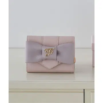 메종 드 플뢰르 벨트 리본 미니 지갑 핑크 라벤더