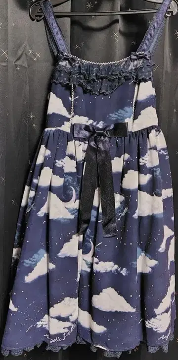 Angelic Pretty Misty Sky 오버롤 스커트 네이비