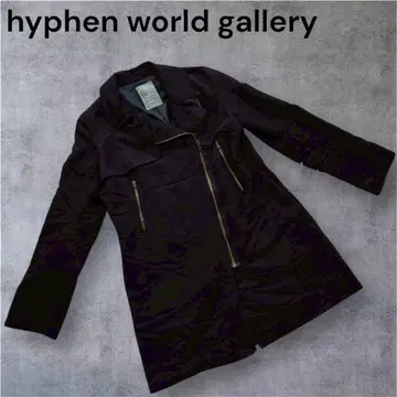 [ hyphen world gallery ] (F) 롱 코트 블랙 심플