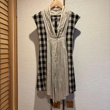 [ 새상품급 ] Sabena 사베나 튜닉 베스트 깅엄 체크 베스트