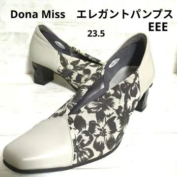 Dona Miss 엘레강트 펌프스 플라워 중간 힐 23.5EEE