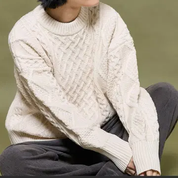 FREAK'S STORE 믹스 케이블 크루 니트