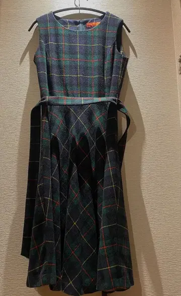 요크랜드 타탄 체크 오버롤 스커트