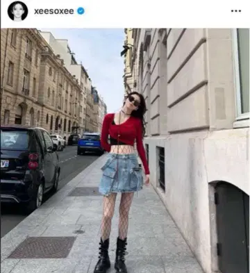 한국 브랜드 LALAFOX 한소희 착용 데님 스커트 사이즈 S