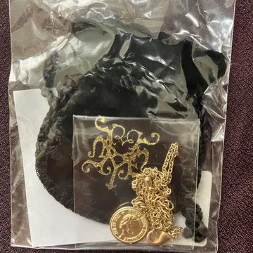 HYDE BIRTHDAY GOODS 코인 목걸이 골드 로고 복조리 포함