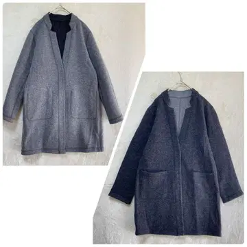 ketty/리버서블 노카라 코트/3/포켓 그레이