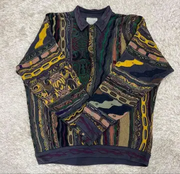 COOGI 다색 패턴 니트 스웨터