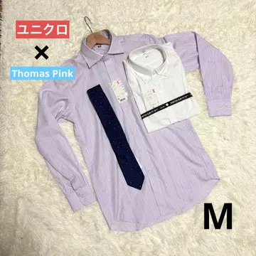 [ 새상품 ] 유니클로 남성용 긴팔 셔츠 M 비즈니스 결혼식 넥타이 세트