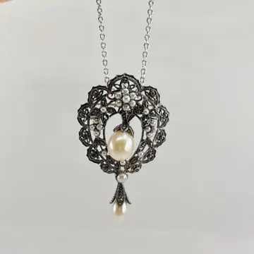 [ 새상품급 ] 담수 진주 & 마카사이트 멀티웨이 펜던트