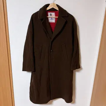 로데오 크라운 브라운 체스터 코트 울 혼방