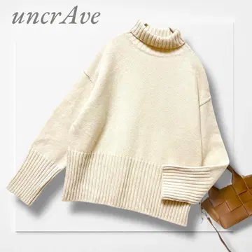 언클레이브 터틀넥 스웨터 (M) 아이보리 울 100% 루즈핏