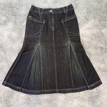 잔니로 주디체 여성용 플레어 스커트 L 롱 기장 데님 원단