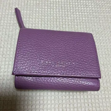 가죽제 3단 폴더형 지갑 퍼플