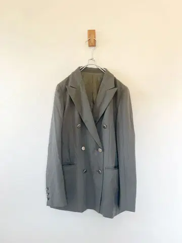 카마쿠라 셔츠 더블 브레스트 자켓 38 카키 블레이저