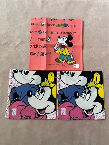 디즈니 미키마우스 레트로 손수건 3개 세트 [레어]