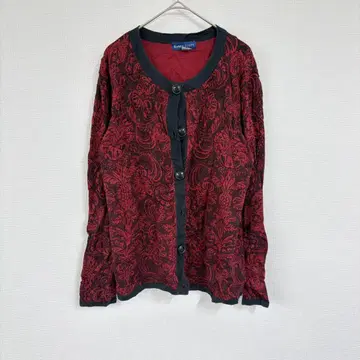 카렌 스캇 [ M ] 카렌 스캇 꽃무늬 가디건 빨검 심플