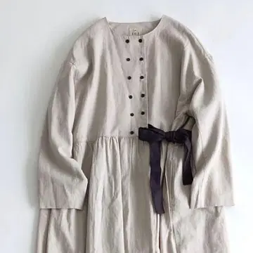 사만사 모스모스 배색 리본 더블 버튼 코트