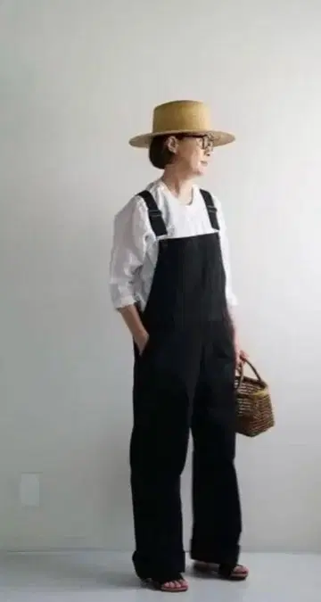 무인양품 오버롤 블랙