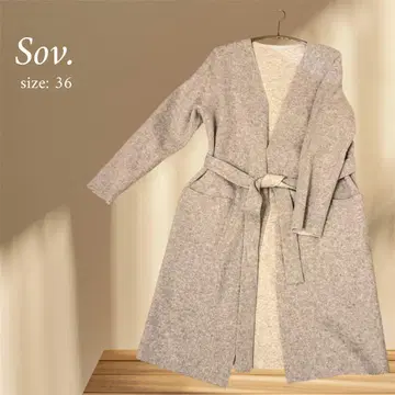 Sov. 벨트 포함 리버서블 가운 코트 노카라 사이즈 36