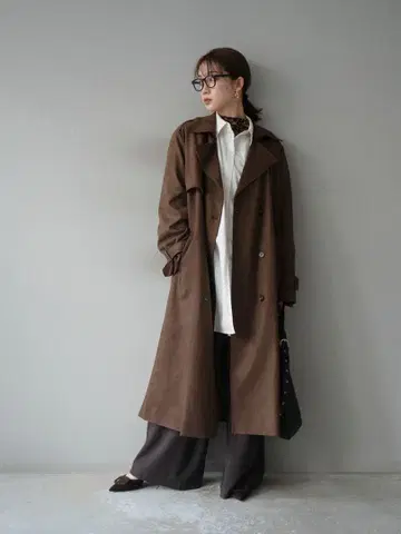 Lumier 스웨이드 트렌치코트 브라운