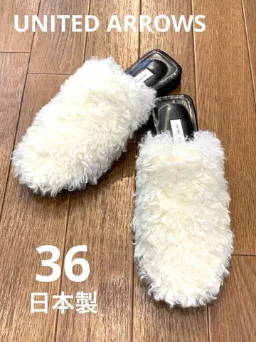 UNITED ARROWS 유나이티드 애로우즈 일본제 퍼 뮬 36