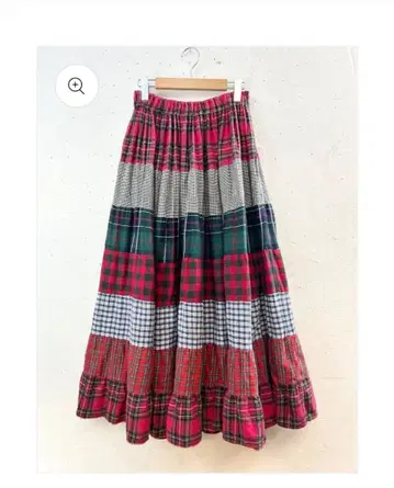 빈티지 ERIKA & CO. 체크 무늬 캉캉 스커트