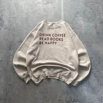 저지즈 USA 구제 의류 커피 북 프린트 맨투맨 트레이닝복