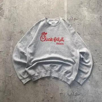 길단 USA 구제 의류 프린트 센터 로고 맨투맨 트레이닝복 그레이