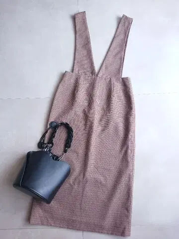 미사용 NATURAL BEAUTY BASICI 라인 체크 점프수트