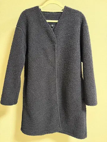 UNIQLO 네이비 보아 플리스 롱 자켓