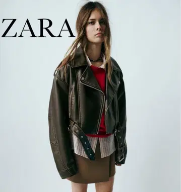 ZARA 인조 가죽 크롭 라이더 자켓