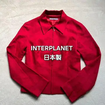 INTERPLANET 긴팔 린넨 혼방 자켓 컬러 자켓 숏 기장