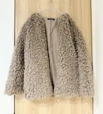 스프레이 노카라 푸들 퍼 볼륨 코트 그레이지