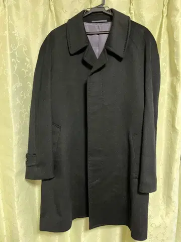 GRANDLY 블랙 캐시미어 롱 코트