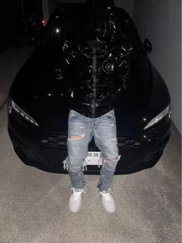 mnml 슬림핏 데미지 데님