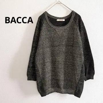 바카 투모로우랜드 니트 스웨터 라메 믹스 7부 소매 38 블랙 상의